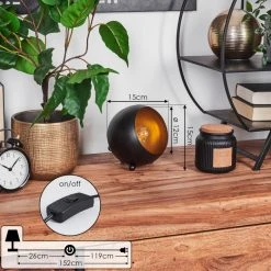 Hofstein Hajo Tischleuchte Schwarz-Gold, 1-flammig -Günstiges Tischlampen Geschäft hajo tischleuchte h3278888 3