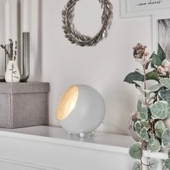 Hofstein Hajo Tischleuchte Silber, Weiß, 1-flammig -Günstiges Tischlampen Geschäft hajo tischleuchte h3575703 6