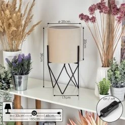 Hofstein Hallata Tischleuchte Schwarz, 1-flammig -Günstiges Tischlampen Geschäft hallata tischleuchte h3595053 4