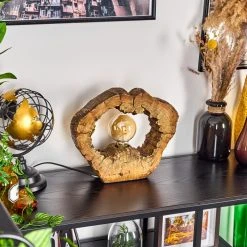 Hofstein Hasteboda Tischleuchte Braun, Holzoptik, 1-flammig -Günstiges Tischlampen Geschäft hasteboda tischleuchte h3588765 10