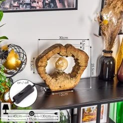 Hofstein Hasteboda Tischleuchte Braun, Holzoptik, 1-flammig -Günstiges Tischlampen Geschäft hasteboda tischleuchte h3588765 3