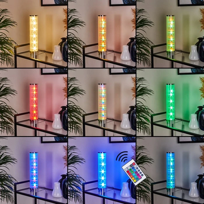 Hofstein Hatara Tischleuchte LED Chrom, 1-flammig, Fernbedienung, Farbwechsler 4 Hofstein Hatara Tischleuchte LED Chrom, 1-flammig, Fernbedienung, Farbwechsler – Bild 2