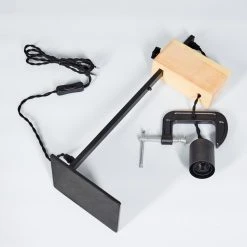 Hofstein Hautahi Tischleuchte Schwarz, Holz hell, 1-flammig -Günstiges Tischlampen Geschäft hautahi tischleuchte h3401873 4