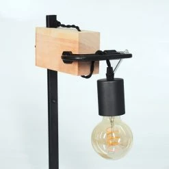 Hofstein Hautahi Tischleuchte Schwarz, Holz hell, 1-flammig -Günstiges Tischlampen Geschäft hautahi tischleuchte h3401873 8