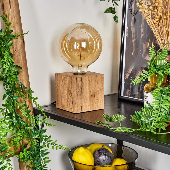 Hofstein Heimola Tischleuchte Braun, Holzoptik, 1-flammig 14 Hofstein Heimola Tischleuchte Braun, Holzoptik, 1-flammig – Bild 12