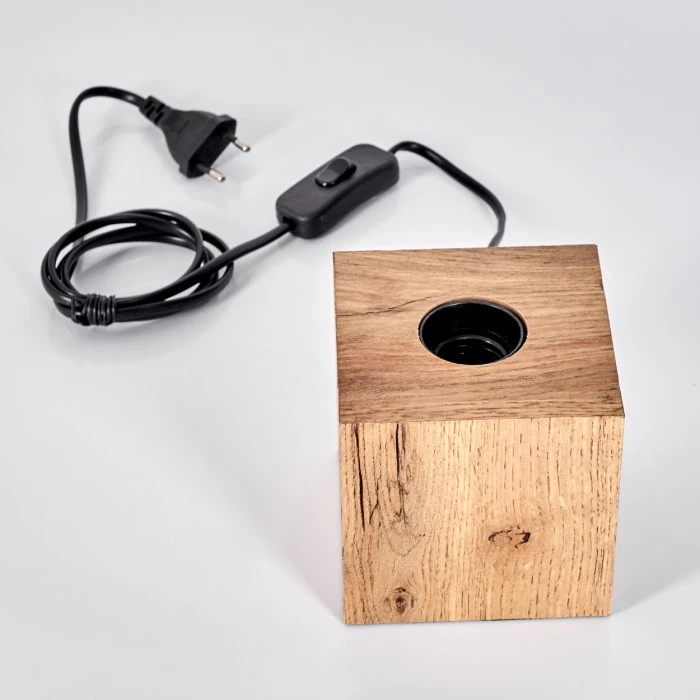 Hofstein Heimola Tischleuchte Braun, Holzoptik, 1-flammig 7 Hofstein Heimola Tischleuchte Braun, Holzoptik, 1-flammig – Bild 5