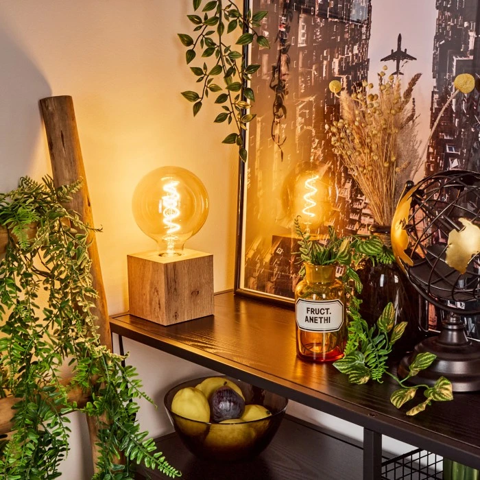 Hofstein Heimola Tischleuchte Braun, Holzoptik, 1-flammig 9 Hofstein Heimola Tischleuchte Braun, Holzoptik, 1-flammig – Bild 7