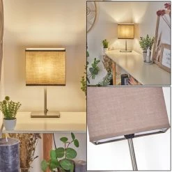 Hofstein Heinikka Tischleuchte Nickel-Matt, 1-flammig