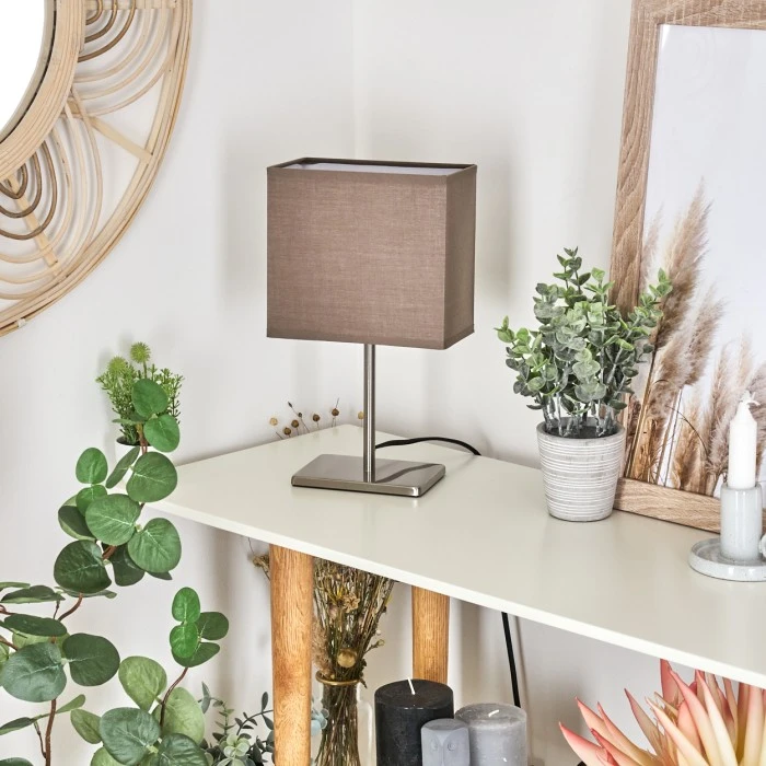 Hofstein Heinikka Tischleuchte Nickel-Matt, 1-flammig 4 Hofstein Heinikka Tischleuchte Nickel-Matt, 1-flammig – Bild 2