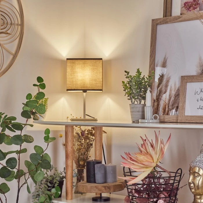 Hofstein Heinikka Tischleuchte Nickel-Matt, 1-flammig 9 Hofstein Heinikka Tischleuchte Nickel-Matt, 1-flammig – Bild 7