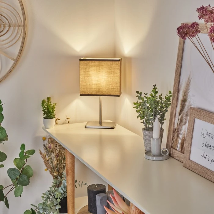 Hofstein Heinikka Tischleuchte Nickel-Matt, 1-flammig 10 Hofstein Heinikka Tischleuchte Nickel-Matt, 1-flammig – Bild 8