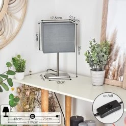 Hofstein Heinikka Tischleuchte Nickel-Matt, 1-flammig -Günstiges Tischlampen Geschäft heinikka tischleuchte h3589809 3