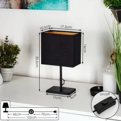 Hofstein Heinikka Tischleuchte Schwarz, 1-flammig -Günstiges Tischlampen Geschäft heinikka tischleuchte h3599846 3