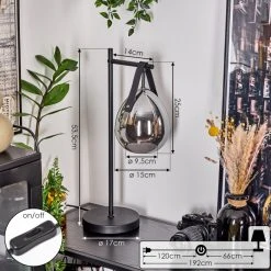 Hofstein Hocker Tischleuchte Schwarz, 1-flammig -Günstiges Tischlampen Geschäft hocker tischleuchte h3589748 3