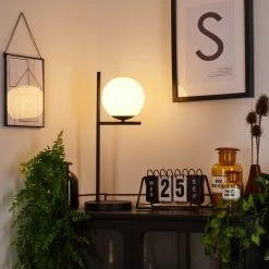 Hofstein Hogatza Tischleuchte Schwarz, 1-flammig