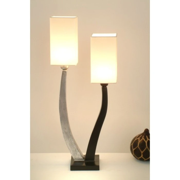 Holländer QUADRANGOLARE Tischleuchte Schwarz, Silber, 2-flammig 3 Holländer QUADRANGOLARE Tischleuchte Schwarz, Silber, 2-flammig