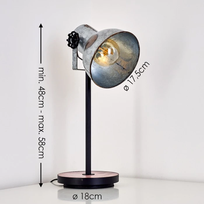 Hofstein Hora Tischleuchte Schwarz, 1-flammig 4 Hofstein Hora Tischleuchte Schwarz, 1-flammig – Bild 2