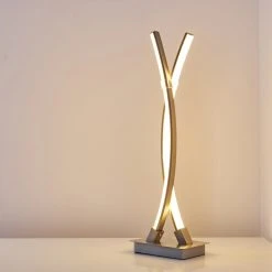 Hofstein Horpmaal Tischleuchte LED Nickel-Matt, 2-flammig -Günstiges Tischlampen Geschäft horpmaal tischleuchte h3273449 do1 8