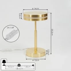 Hofstein Huallilemu Tischleuchte LED Messing, 1-flammig -Günstiges Tischlampen Geschäft huallilemu tischleuchte h3610183 3