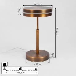 Hofstein Huallilemu Tischleuchte LED Altmessing, 1-flammig -Günstiges Tischlampen Geschäft huallilemu tischleuchte h3610206 3
