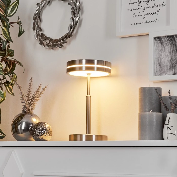 Hofstein Huallilemu Tischleuchte LED Nickel-Matt, 1-flammig 13 Hofstein Huallilemu Tischleuchte LED Nickel-Matt, 1-flammig – Bild 11