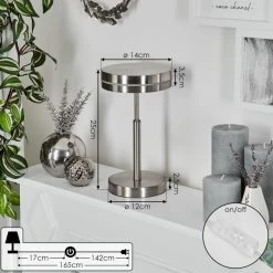 Hofstein Huallilemu Tischleuchte LED Nickel-Matt, 1-flammig 17 Hofstein Huallilemu Tischleuchte LED Nickel-Matt, 1-flammig -Günstiges Tischlampen Geschäft huallilemu tischleuchte h3653647 3