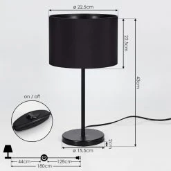 Hofstein Huarate Tischleuchte Schwarz, 1-flammig 17 Hofstein Huarate Tischleuchte Schwarz, 1-flammig -Günstiges Tischlampen Geschäft huarate tischleuchte h3415290 3