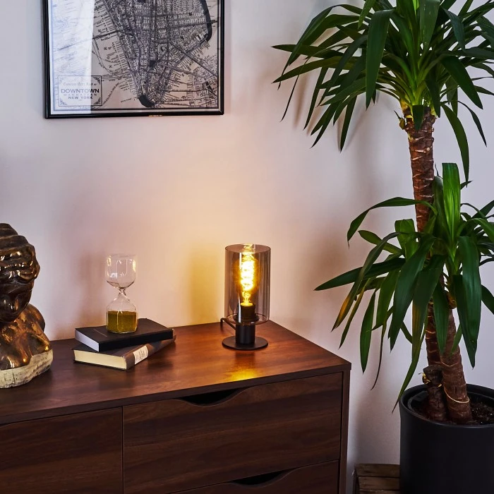 Hofstein Hunouri Tischleuchte Schwarz, 1-flammig 9 Hofstein Hunouri Tischleuchte Schwarz, 1-flammig – Bild 7