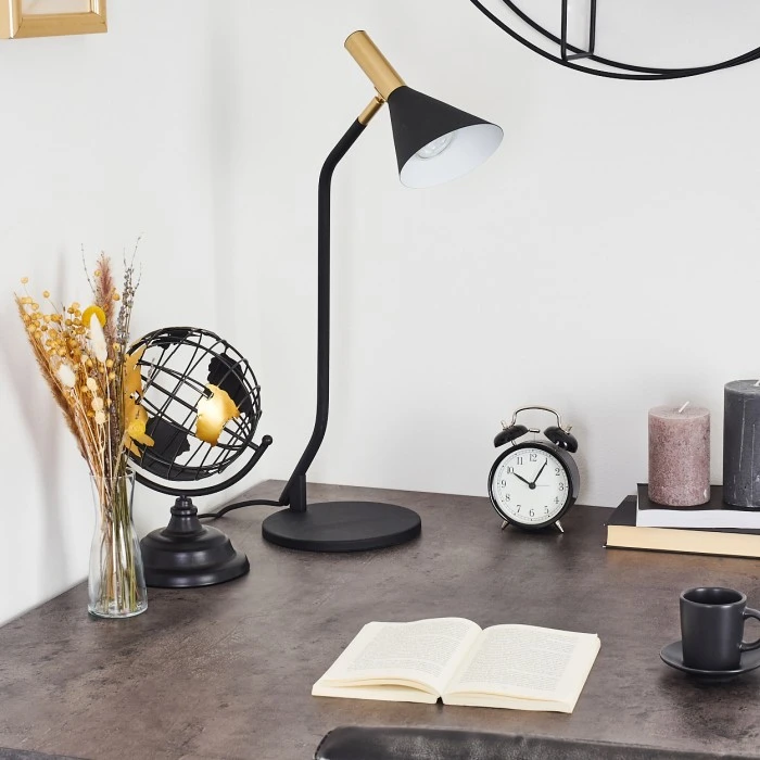 Hofstein Hybla Tischleuchte Schwarz, Gold, 1-flammig 15 Hofstein Hybla Tischleuchte Schwarz, Gold, 1-flammig – Bild 13