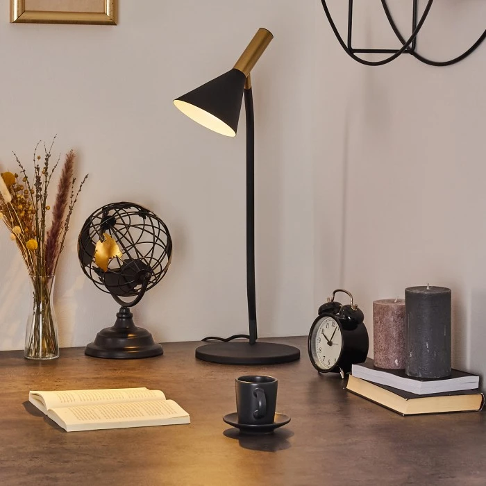 Hofstein Hybla Tischleuchte Schwarz, Gold, 1-flammig 12 Hofstein Hybla Tischleuchte Schwarz, Gold, 1-flammig – Bild 10