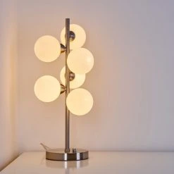 Hofstein Hyco Tischleuchte Nickel glänzend, 6-flammig -Günstiges Tischlampen Geschäft hyco tischleuchte h3354162 10