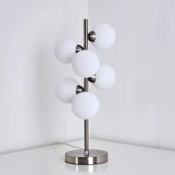 Hofstein Hyco Tischleuchte Nickel glänzend, 6-flammig -Günstiges Tischlampen Geschäft hyco tischleuchte h3354162 11