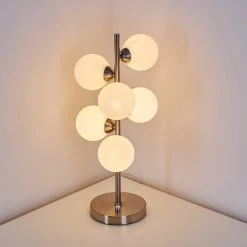 Hofstein Hyco Tischleuchte Nickel glänzend, 6-flammig -Günstiges Tischlampen Geschäft hyco tischleuchte h3354162 7