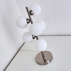 Hofstein Hyco Tischleuchte Nickel glänzend, 6-flammig -Günstiges Tischlampen Geschäft hyco tischleuchte h3354162 8