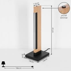 Hofstein Inzino Tischleuchte LED Schwarz, Naturfarben, 1-flammig -Günstiges Tischlampen Geschäft inzino tischleuchte h3456729 3