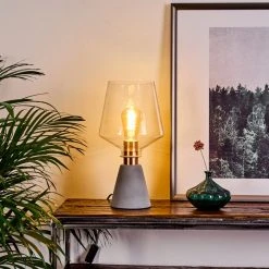 Hofstein Jaen Tischleuchte Grau, Kupferfarben, 1-flammig -Günstiges Tischlampen Geschäft jaen tischleuchte h3398340 6