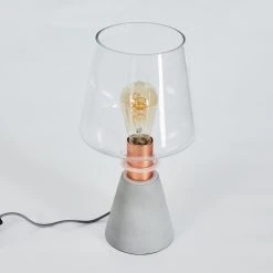 Hofstein Jaen Tischleuchte Grau, Kupferfarben, 1-flammig -Günstiges Tischlampen Geschäft jaen tischleuchte h3398340 7