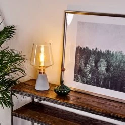 Hofstein Jaen Tischleuchte Grau, Kupferfarben, 1-flammig -Günstiges Tischlampen Geschäft jaen tischleuchte h3398340 9