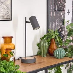 Hofstein Javel Tischleuchte Schwarz, Grau, Holzoptik, 1-flammig -Günstiges Tischlampen Geschäft javel tischleuchte h3446423 11