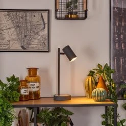 Hofstein Javel Tischleuchte Schwarz, Grau, Holzoptik, 1-flammig -Günstiges Tischlampen Geschäft javel tischleuchte h3446423 6