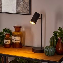 Hofstein Javel Tischleuchte Chrom, Schwarz, 1-flammig