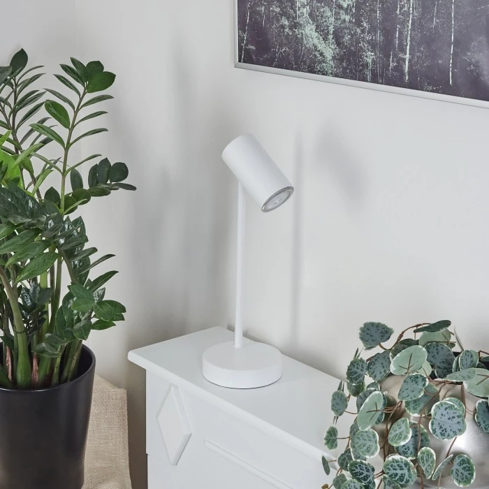 Hofstein Javel Tischleuchte Chrom, Weiß, 1-flammig 4 Hofstein Javel Tischleuchte Chrom, Weiß, 1-flammig – Bild 2