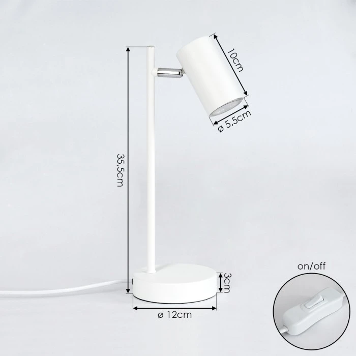 Hofstein Javel Tischleuchte Chrom, Weiß, 1-flammig 6 Hofstein Javel Tischleuchte Chrom, Weiß, 1-flammig – Bild 4