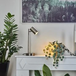 Hofstein Javel Tischleuchte Nickel-Matt, Chrom, 1-flammig