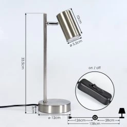 Hofstein Javel Tischleuchte Nickel-Matt, Chrom, 1-flammig 18 Hofstein Javel Tischleuchte Nickel-Matt, Chrom, 1-flammig -Günstiges Tischlampen Geschäft javel tischleuchte h3535929 3