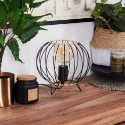 Hofstein Journy Tischleuchte Schwarz, Naturfarben, 1-flammig -Günstiges Tischlampen Geschäft journy tischleuchte h3539996 10