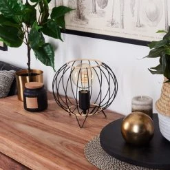 Hofstein Journy Tischleuchte Schwarz, Naturfarben, 1-flammig -Günstiges Tischlampen Geschäft journy tischleuchte h3539996 8