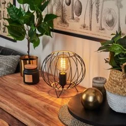 Hofstein Journy Tischleuchte Schwarz, Naturfarben, 1-flammig -Günstiges Tischlampen Geschäft journy tischleuchte h3539996 9