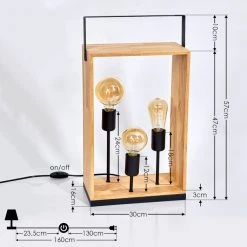 Hofstein Kabimoi Tischleuchte Holz hell, 3-flammig -Günstiges Tischlampen Geschäft kabimoi tischleuchte h3395943 3