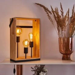 Hofstein Kabimoi Tischleuchte Holz hell, 3-flammig -Günstiges Tischlampen Geschäft kabimoi tischleuchte h3395943 9